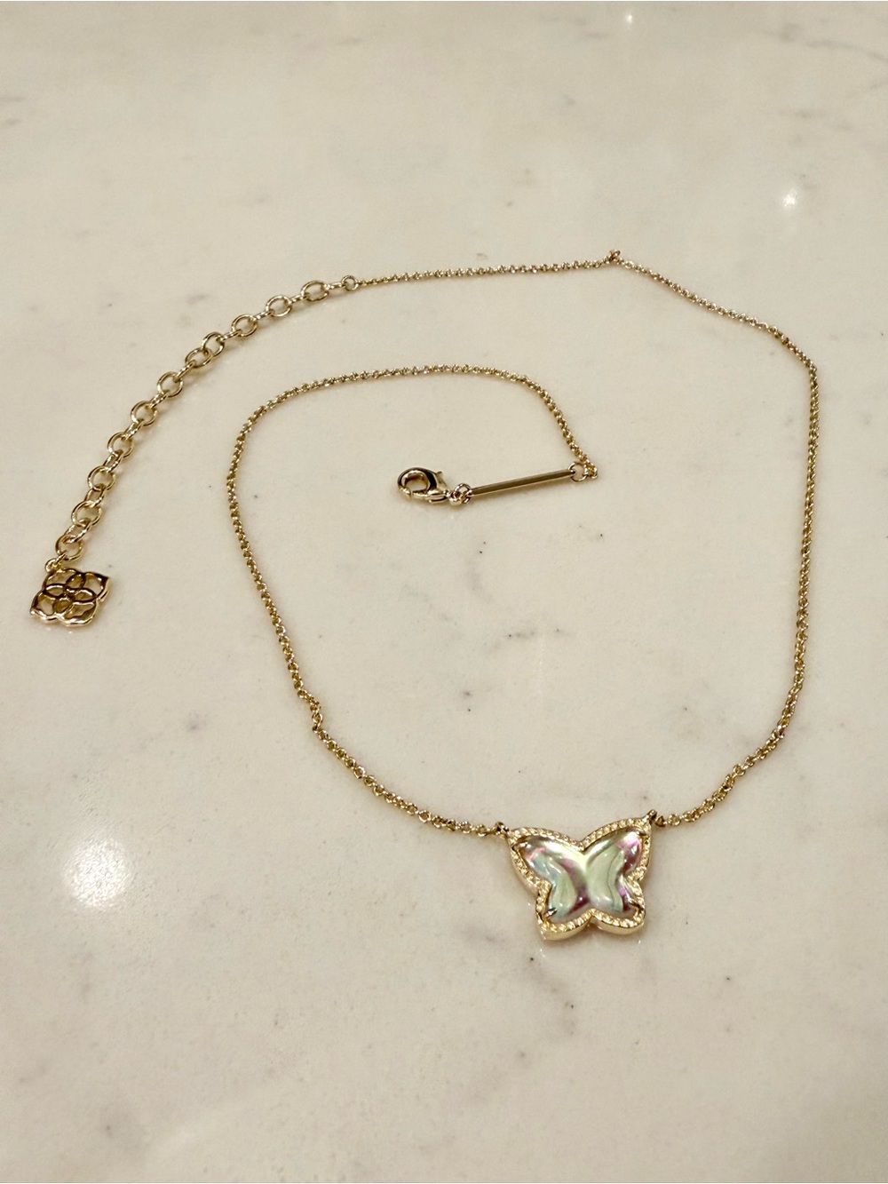 Kendra Scott Gold Butterfly with Iridescent Inlay necklace
